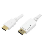 LogiLink 2m, HDMI-DP DisplayPort White