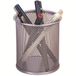 Q-CONNECT Q-CONNECT MESH PEN POT SILVER