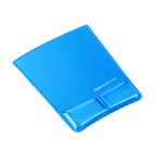 Fellowes Health-V Crystal Mouse Pad/Wrist Support Blue