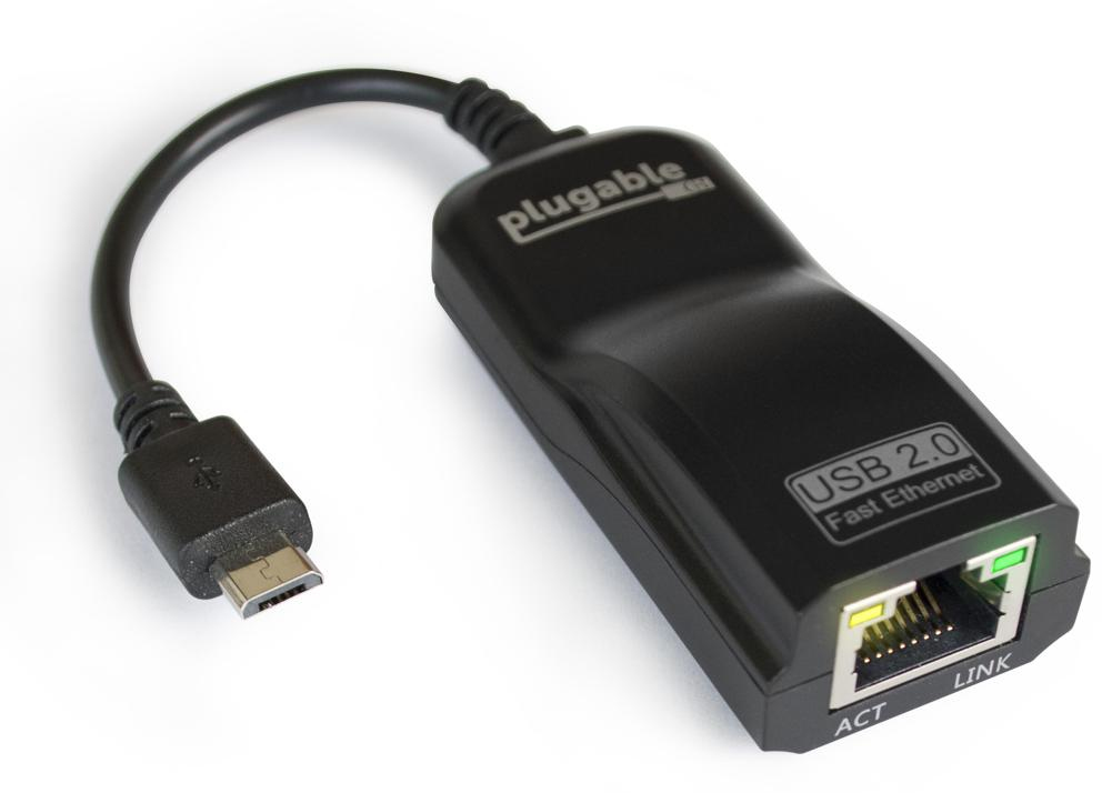 USB2-OTGE100 PLUGABLE TECHNOLOGIES USB 2.0 OTG MICRO-B TO 100MBPS FAST ETHERNET ADAPTER COMPATIBLE WITH WINDOWS TAB