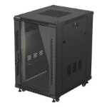 Lanberg FF01-6818-12B rack 18U Vrijstaande rek Zwart