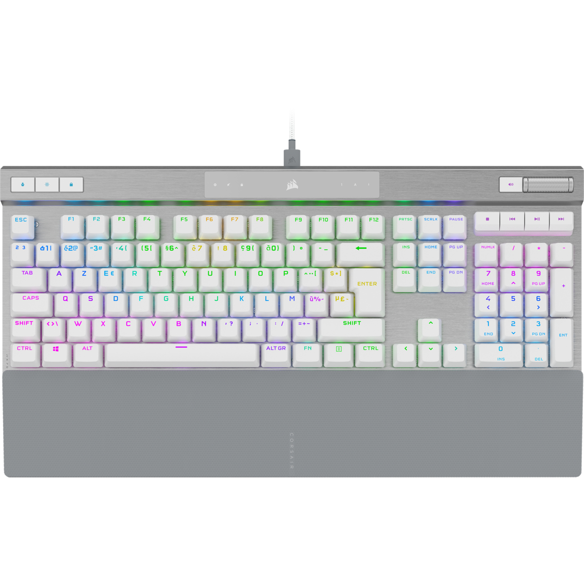 Corsair CH-910951A-BE keyboard Gaming USB AZERTY White