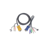 iogear Micro-Lite™ Bonded All-in-One PS/2 10ft KVM cable 3 m Black