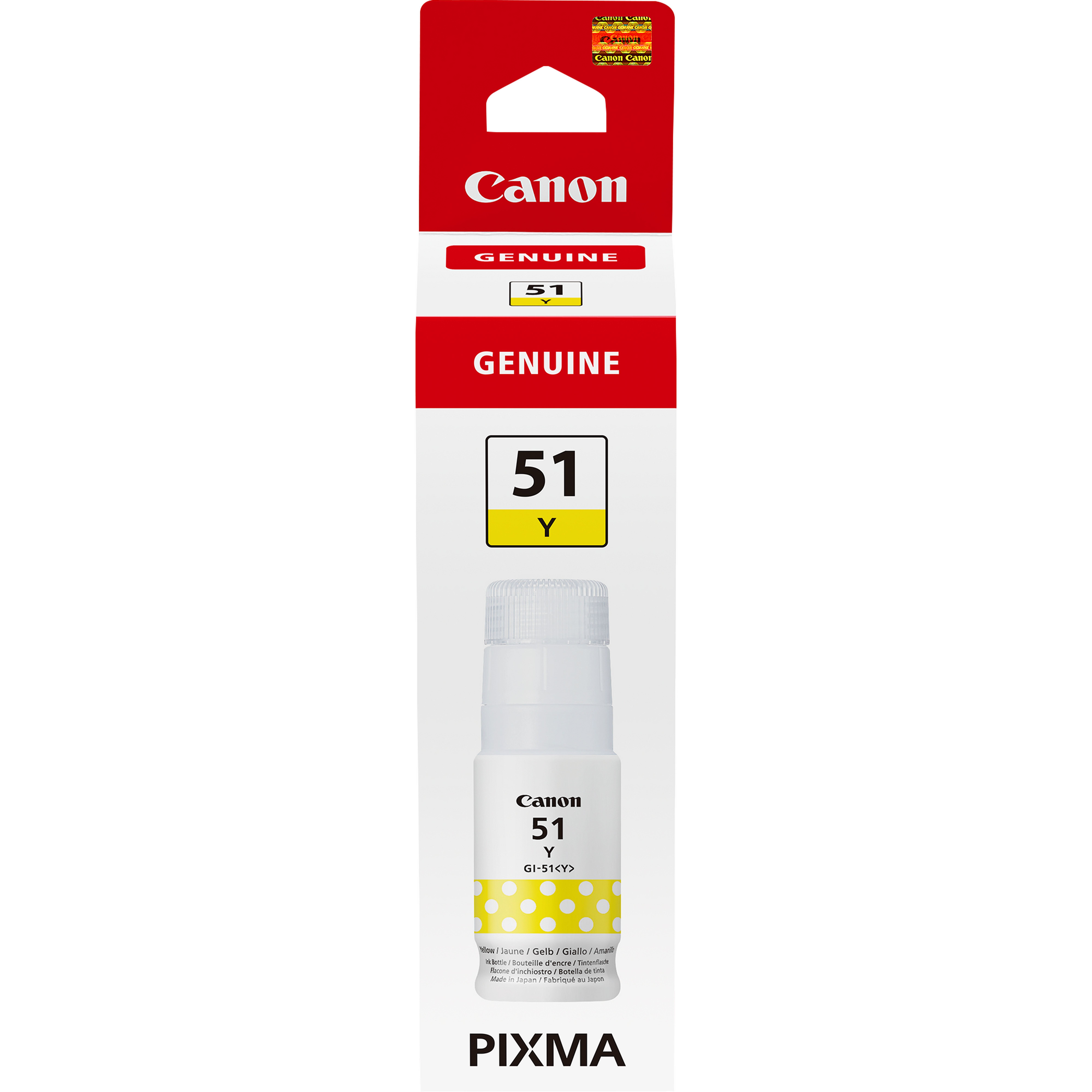Image of Canon 4548C001/GI-51Y Ink bottle yellow, 7.7K pages 70ml for Canon...