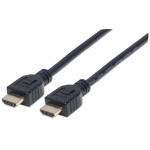 Manhattan HDMI 4K@60Hz Cable with Ethernet, CL3 In-Wall Rated, 2m, Suitable for ALL 4K & 1080p/HD Uses, Black, Premium High Speed, Lifetime Warranty, Higher 4K Refresh Rate than HD3MM2MW (4K@30Hz)