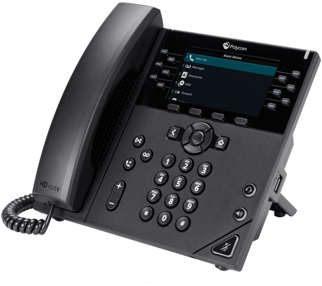 Image of Poly VVX 450 12-line Desktop Business IP Phone with dual...