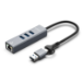 Microconnect USBHUB-RJ45-2IN1 interface hub USB 3.2 Gen 1 (3.1 Gen 1) Type-A 5000 Mbit/s Black