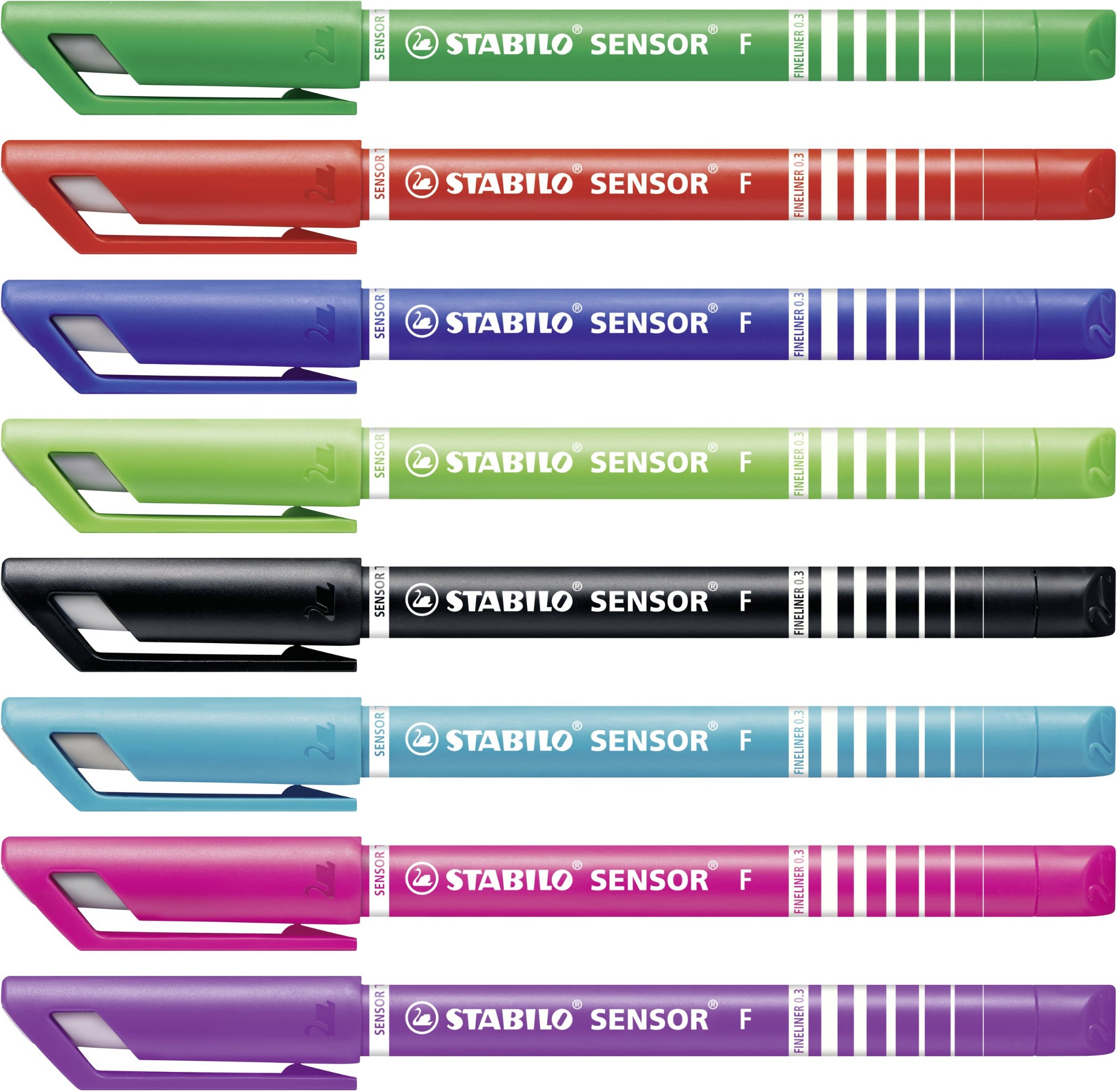 STABILO SENSOR fine fineliner Black, Blue, Green, Lilac, Pink, Red, Turquoise 8 pc(s)