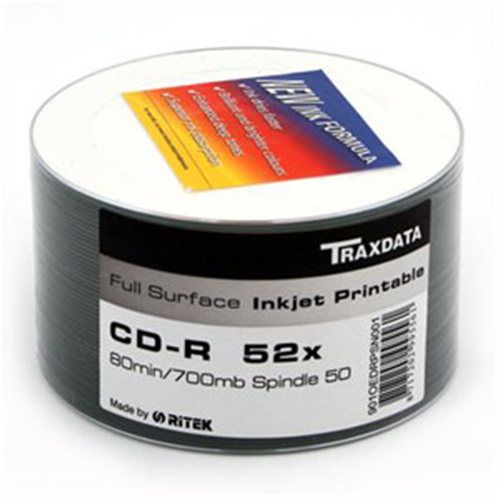 Image of Ritek Traxdata CD-R 52X 600PK (12 x 50) FULL FACE PRINT