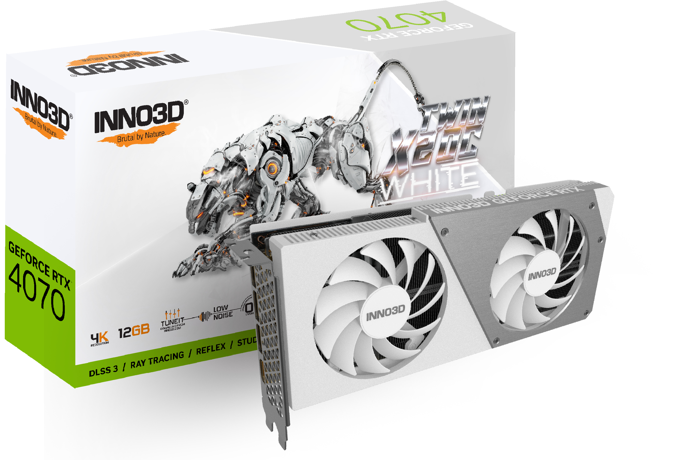 Image of Inno3D N40702-126XX-185252W graphics card NVIDIA GeForce RTX 4070...