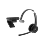 Cisco Bundle - Headset 722, Wireless Dual On-Ear Bluetooth Headphones, Webex Button, packaged with the Desk Camera 1080p, Carbon Black, 1-Year Limited Liability Warranty (BUN-721+CAMD-C-WW)