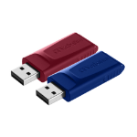 Verbatim Slider - USB Drive - 2x32 GB - Blue/Red