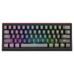 MARVO Scorpion KG962-UK USB Mechanical gaming Keyboard with Red Mechanical Switches, 60% Compact Design with detachable USB Type-C Cable, Adjustable Rainbow Backlights, Anti-ghosting N-Key Rollover