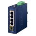 PLANET IP30 Compact size 4-Port IGS-514PT Unmanaged Gigabit Ethernet (10/100/1000) Power over Ethernet (PoE) Blue