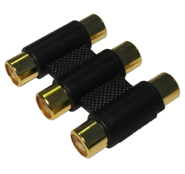 Cables Direct Triple RCA, F - F 3 x RCA Black