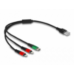 DeLOCK USB Charging Cable 3 in 1 Type-A to 2 x Lightning™ / USB Type-C™ 30 cm