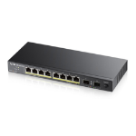 Zyxel GS1100-10HP network switch Unmanaged Gigabit Ethernet (10/100/1000) Power over Ethernet (PoE) 1U Black