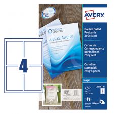 Avery C2318-25 128 x 82mm Printable Cards - 25 sheets - 4 cards per Sh