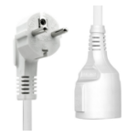 ProXtend Angled Type F (Schuko) Male to Female Power Extension Cord White 3m