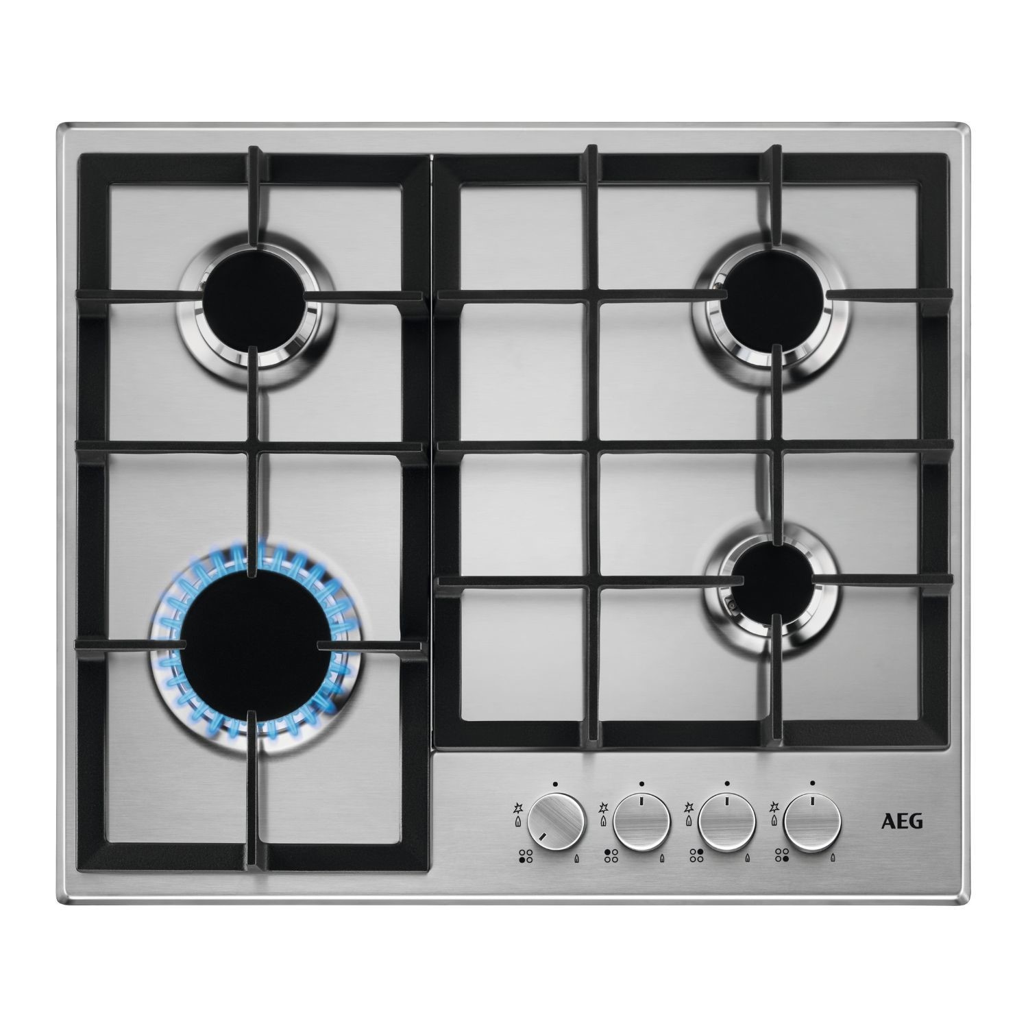 Photos - Other for Computer AEG 3000 Series 60cm 4 Burner Gas Hob with Wok Burner -Stainless Steel 949 