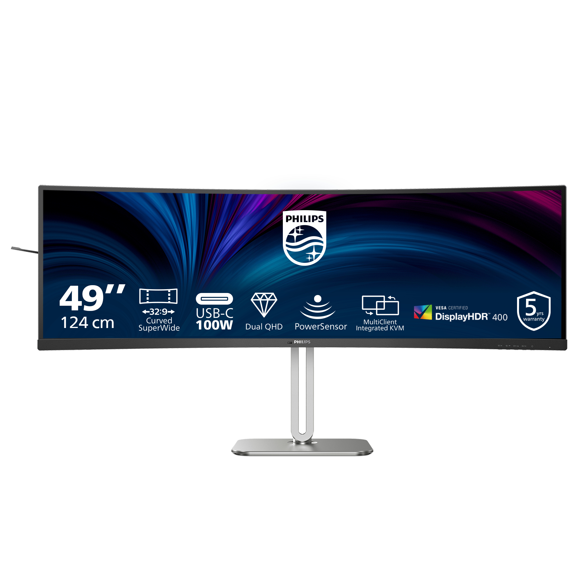 Philips 5000 series 49B2U5900C/00 computer monitor 124 cm (48.8") 5120 x 1440 pixels Dual QHD LCD Black
