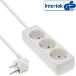 InLine Socket strip, 3-way earth contact CEE 7/3, white, 5m