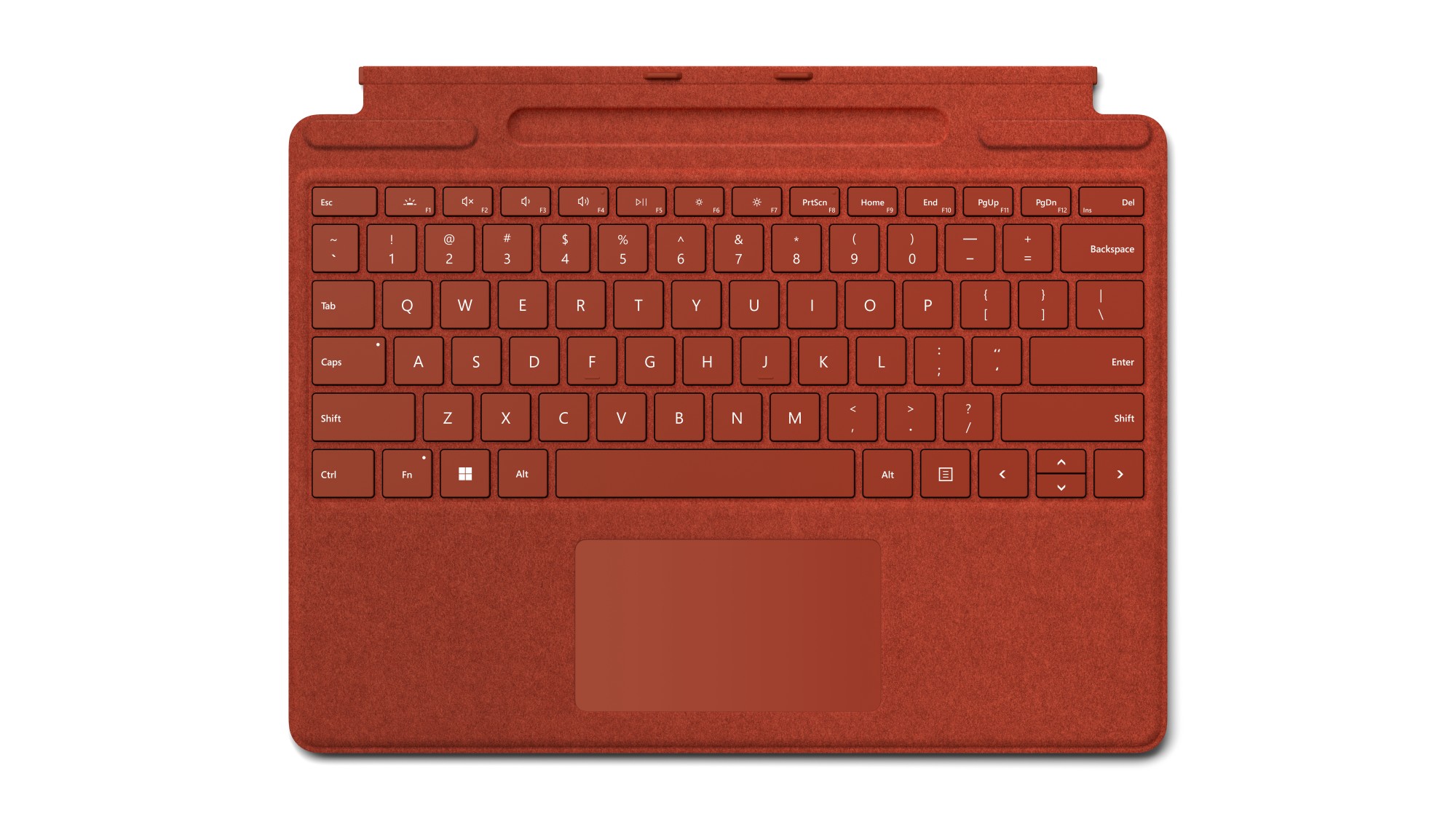Microsoft Surface Typecover Alcantara with pen storage/ Without pen Poppy Red Pro 8 & X & 9