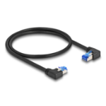 DeLOCK RJ45 Network Cable Cat.6A S/FTP right / left angled 0.5 m black