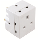 CED 3-WAY ADAPTOR FUSED 13 AMP WHITE