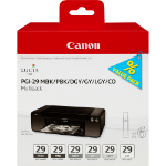 Canon 4868B018/PGI-29 Ink cartridge multi pack MBK,PBK,DGY,GY,LGY,CO Pack=6 for Canon Pixma Pro 1