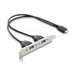 DeLOCK 67346 USB cable 0.355 m USB E 2 x USB A Black