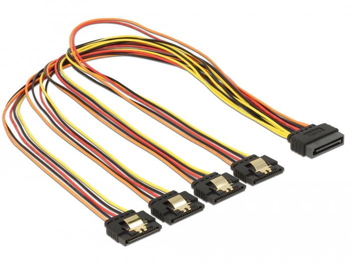 Image of DeLOCK 60158 SATA cable 0.5 m SATA 15-pin 4 x SATA 15-pin Multicolour
