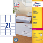 Avery L7160-100 self-adhesive label Rounded rectangle Permanent White 2100 pc(s)