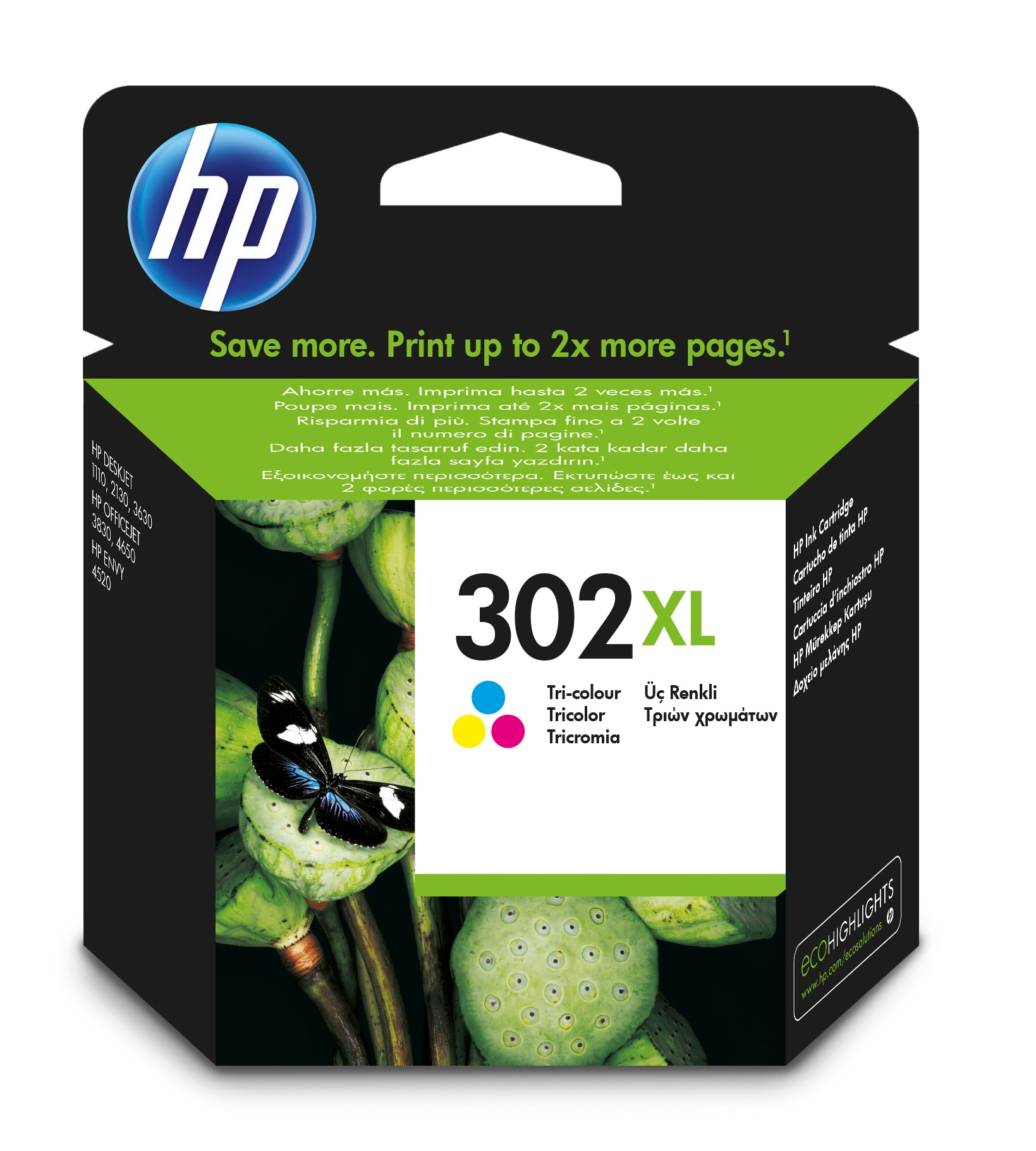 HP 302XL High Yield Tri-colour Ink Cartridge