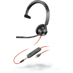 POLY Blackwire 3315 Headset Wired Head-band Office/Call center USB Type-C Black, Red