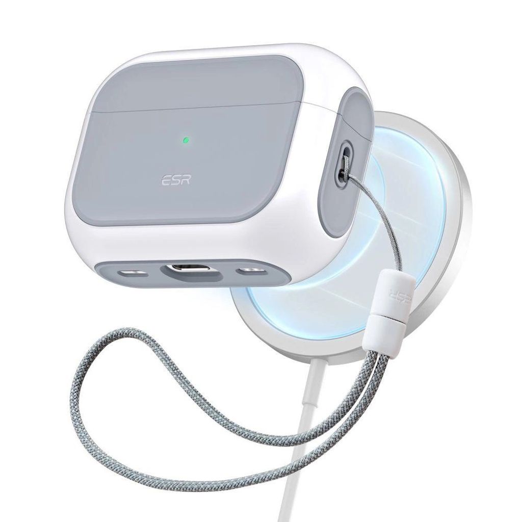 EU Product - Apple Airpods Pro 1 / 2 Orbit Halolock Magsafe Case - Vit thumbnail