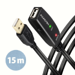 Axagon ADR-215 USB 2.0 A-M -> A-F active extension/repeater cable 15m - Kabel - Digital/Daten USB cable USB A Black