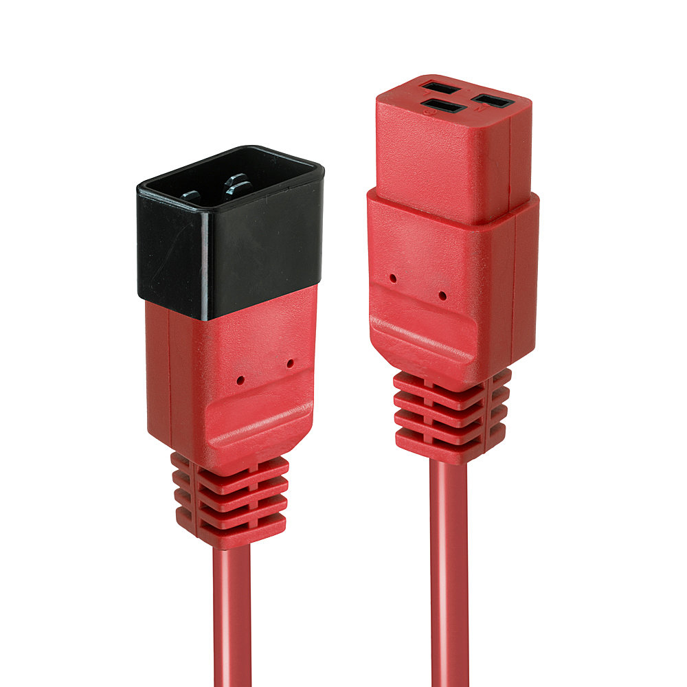Image of Lindy 2m IEC C19 to C20 Extension, red