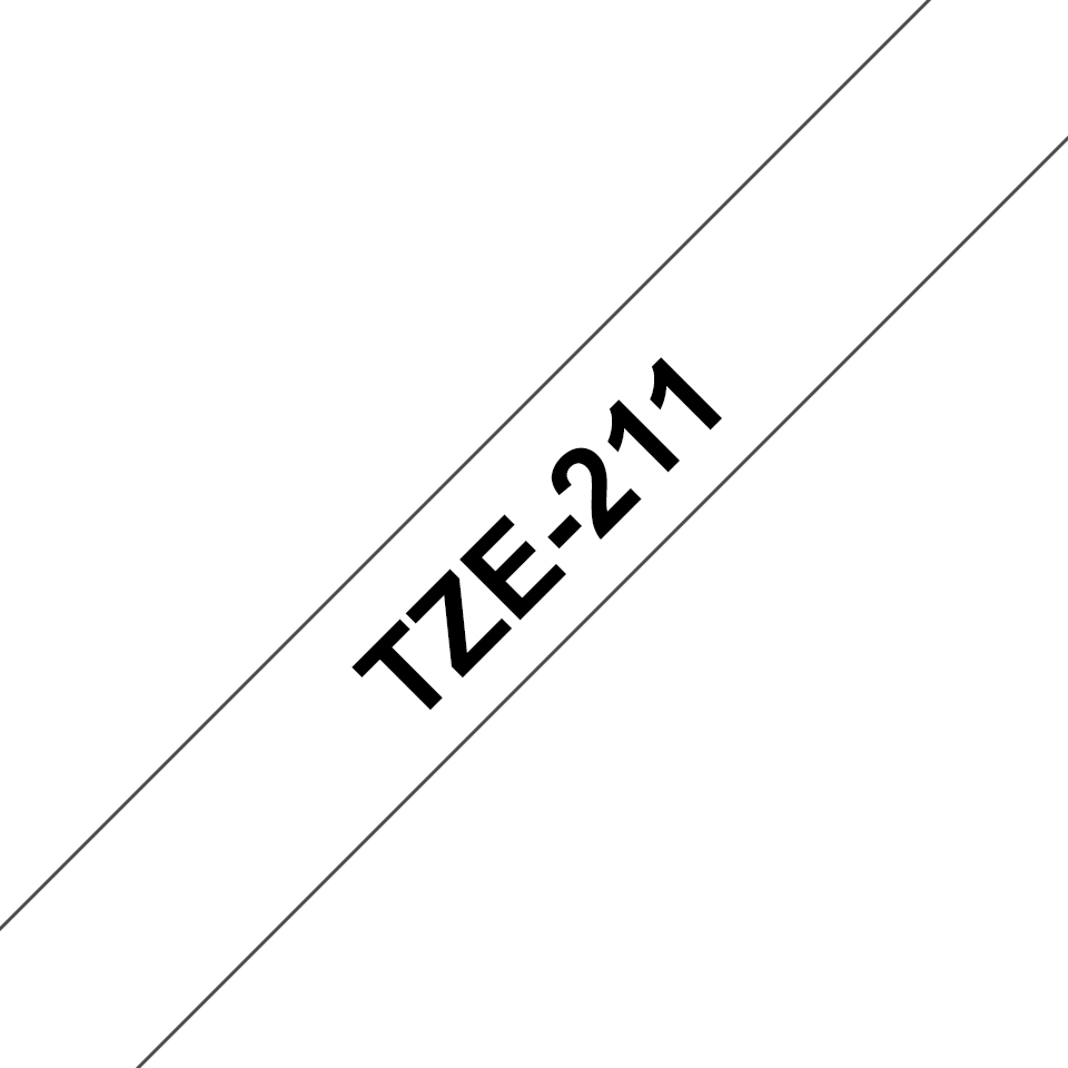 Brother P-Touch 6mm Black on White TZE211 Labelling Tape TZE211