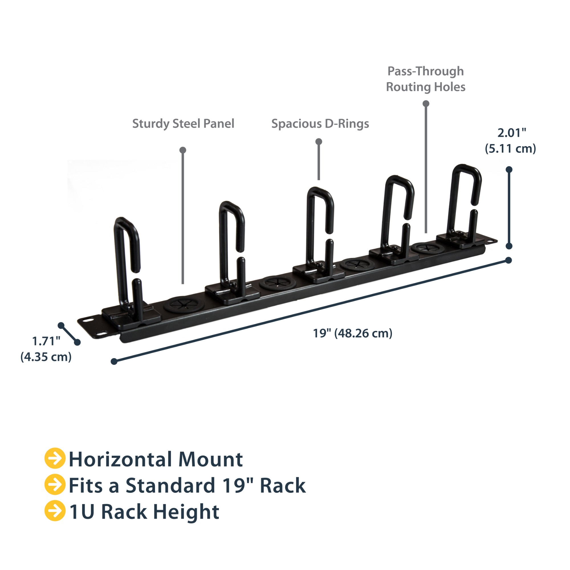 StarTech.com 1U Server Rack Cable-Management Panel