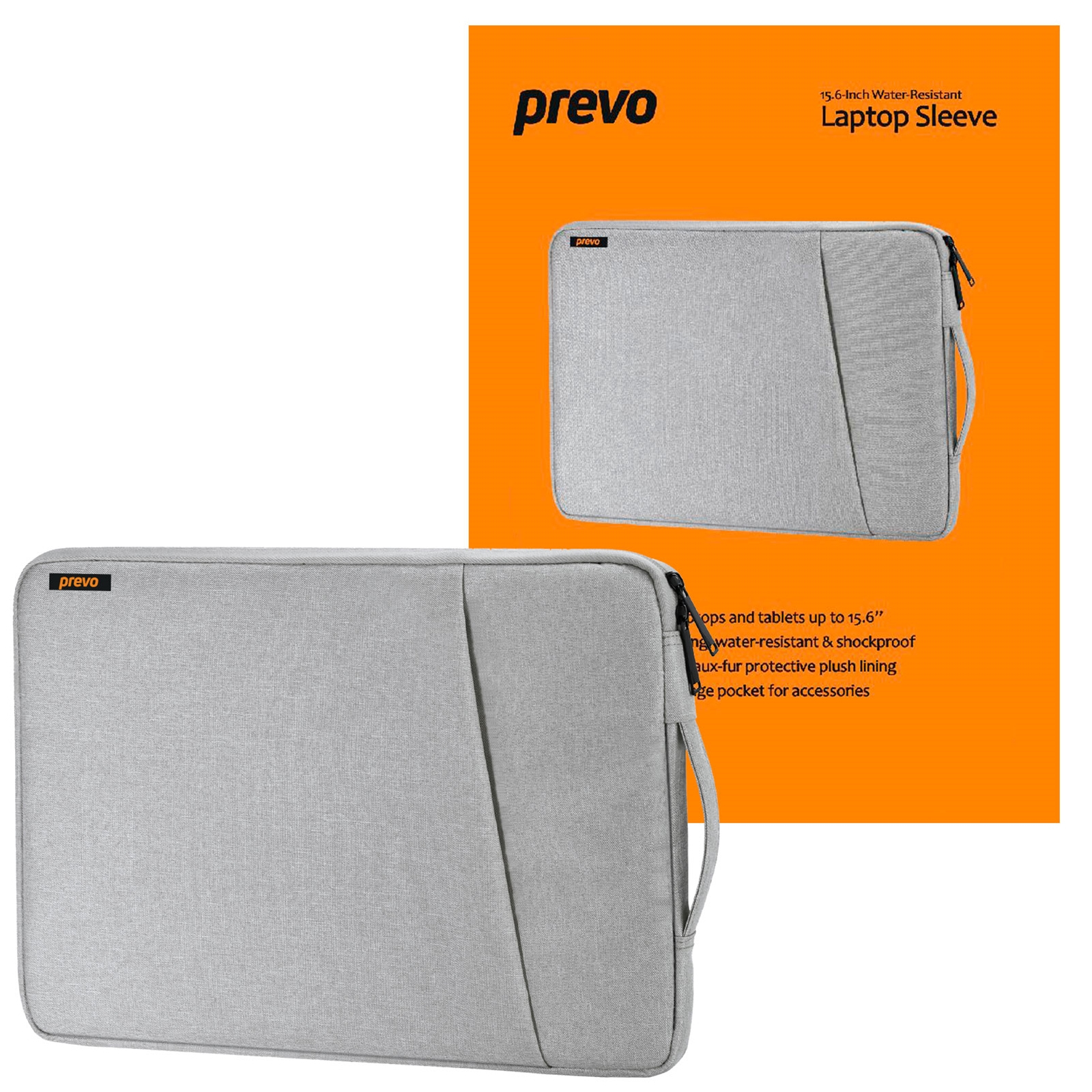 Image of PREVO LB007 notebook case 39.6 cm (15.6") Sleeve case Grey