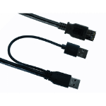 Cables Direct USB3-EXT-10MA USB cable 10 m USB 3.2 Gen 1 (3.1 Gen 1) USB A 2 x USB A Black