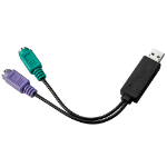 Lindy 42650 PS/2 cable 2x 6-p Mini-DIN USB A Black
