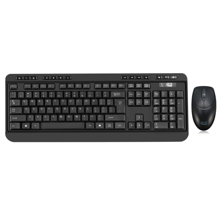 Image of Adesso WKB-1320CB-UK keyboard RF Wireless + USB QWERTY UK English...