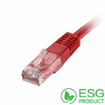 Cablenet 0.5m Cat5e RJ45 Red U/UTP PVC 24AWG Flush Moulded Booted Patch Lead (PK 100)