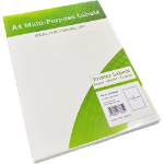 CTS Wholesale A4 Multipurpose Labels 2 Per Sheet 199.6 x 143.5mm (White) Pk of 100