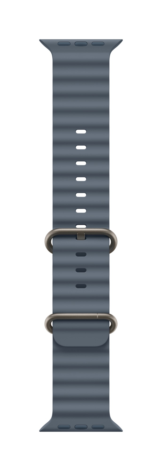 Apple Natural Titanium Finish Band Blue Fluoroelastomer. Titanium