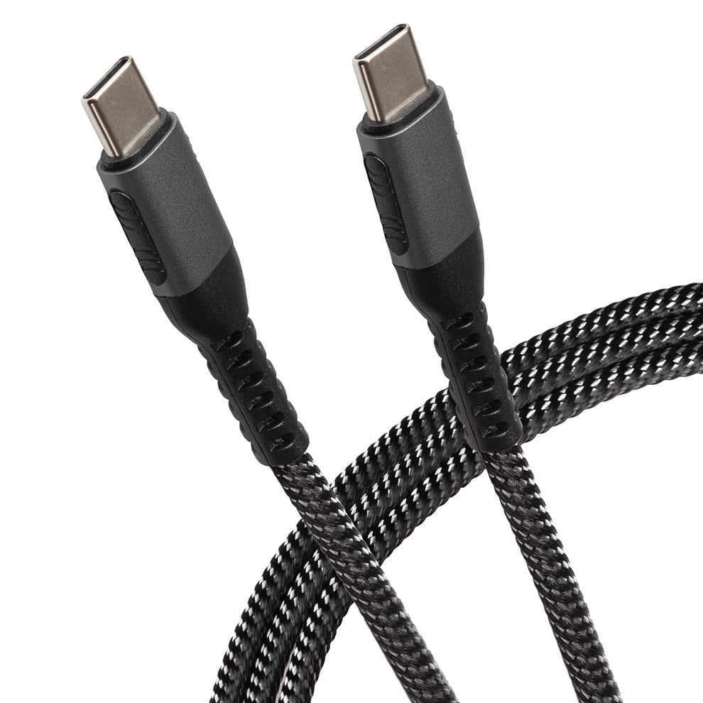 Maplin Silver Usb-C To Usb-C 60W Pd Braided Cable