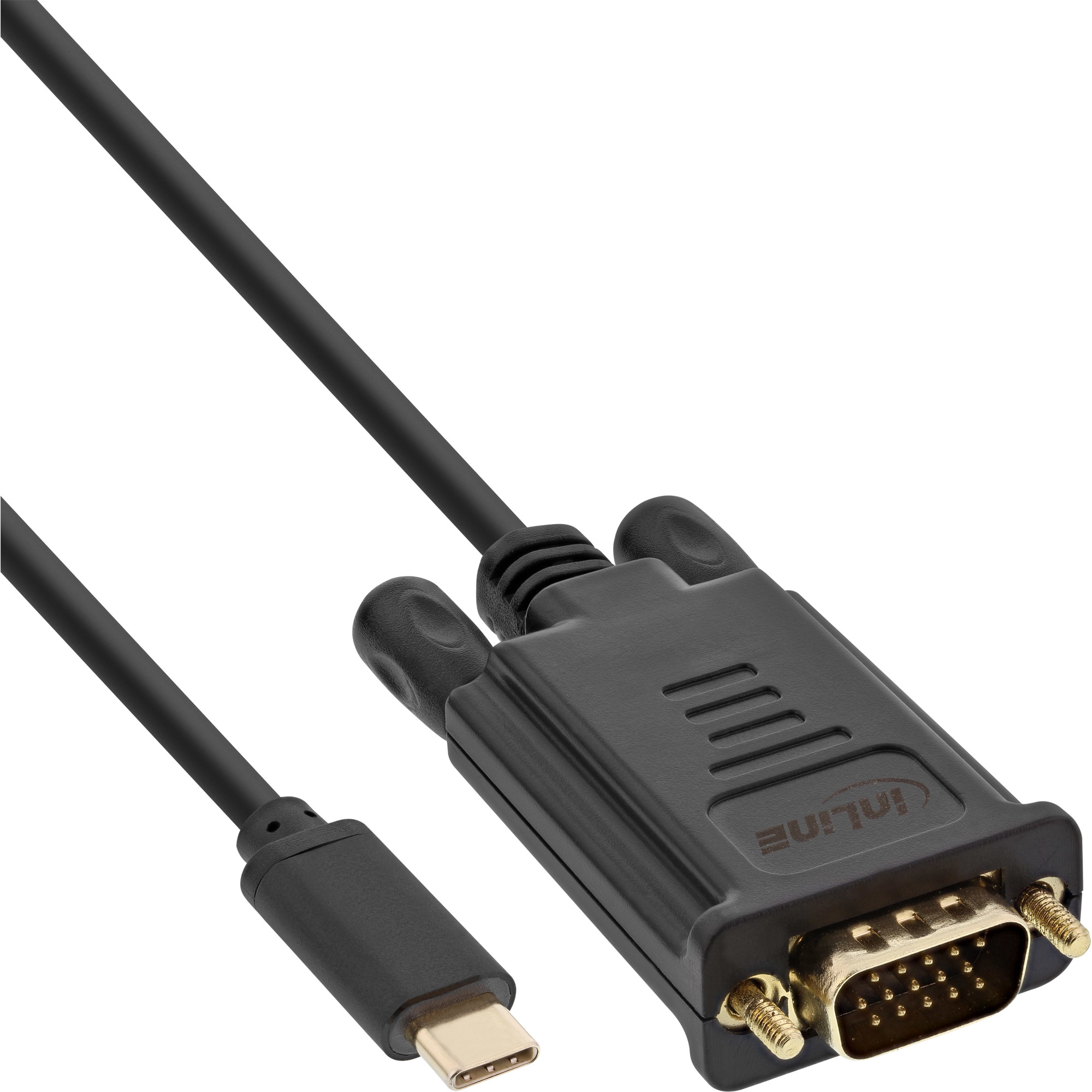 64142 INLINE INC USB Display Cable - USB Type-C male / VGA male (DP Alt Mode) - black - 2m - 2 m - USB Type-C - VGA (D-Sub) - Male - Male - Gold