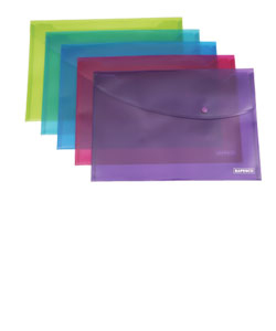 Rapesco Popper Wallet A5 Assorted (Pack of 5) 0689